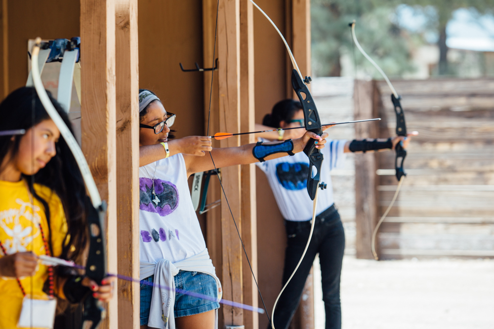 Girls doing Archery
